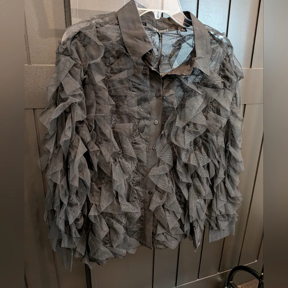 Insight Black Ruffled Blouse - Picture 2 of 4